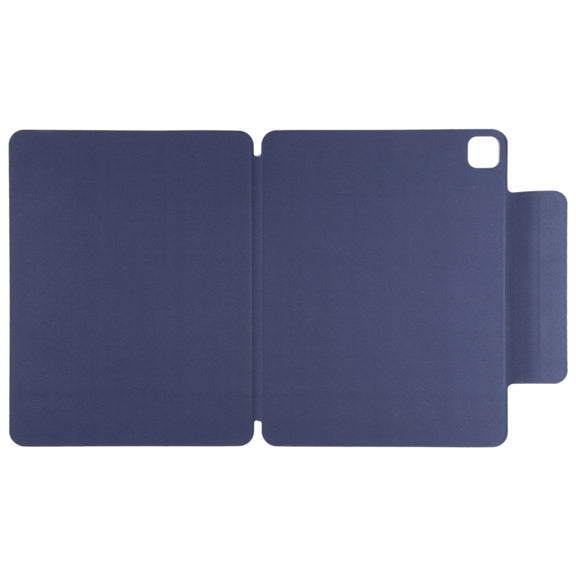 For iPad Pro 13 2024 Double-sided Clip Fixed Buckle Magnetic PU Leather Smart Tablet Case(Dark Blue)