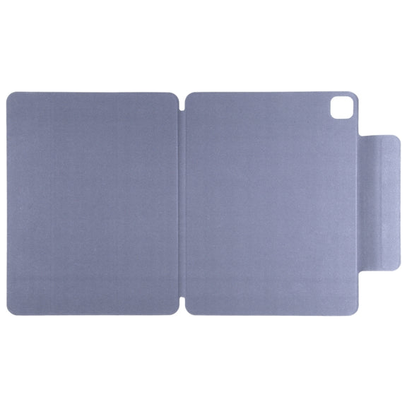 For iPad Pro 13 2024 Double-sided Clip Fixed Buckle Magnetic PU Leather Smart Tablet Case(Purple)