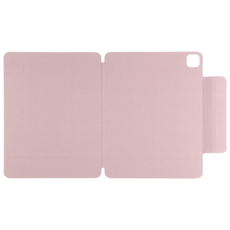 For iPad Pro 13 2024 Double-sided Clip Fixed Buckle Magnetic PU Leather Smart Tablet Case(Rose Gold)