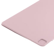 For iPad Pro 13 2024 Double-sided Clip Fixed Buckle Magnetic PU Leather Smart Tablet Case(Rose Gold)