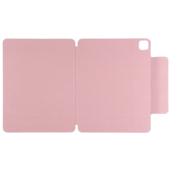 For iPad Pro 13 2024 Double-sided Clip Fixed Buckle Magnetic PU Leather Smart Tablet Case(Light Pink)