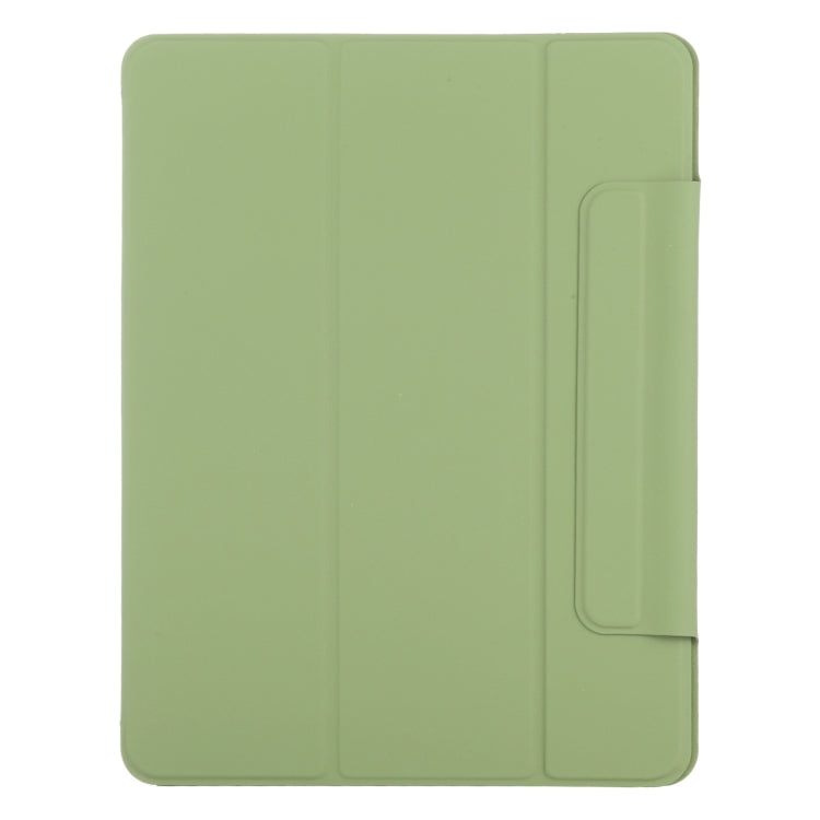 For iPad Pro 13 2024 Double-sided Clip Fixed Buckle Magnetic PU Leather Smart Tablet Case(Grass Green)
