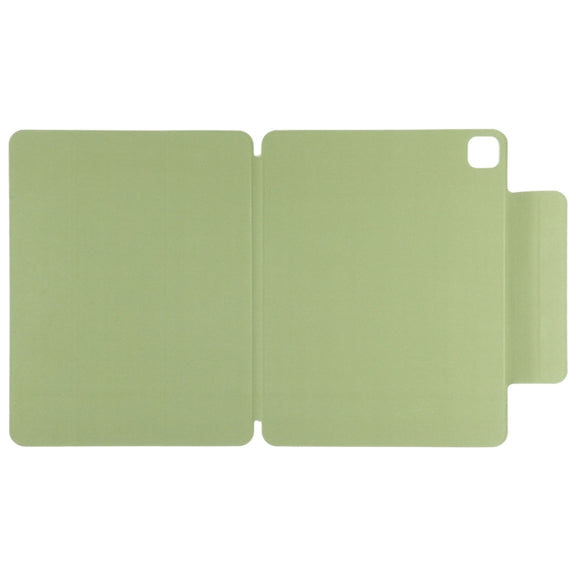 For iPad Pro 13 2024 Double-sided Clip Fixed Buckle Magnetic PU Leather Smart Tablet Case(Grass Green)