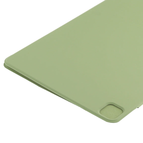 For iPad Pro 13 2024 Double-sided Clip Fixed Buckle Magnetic PU Leather Smart Tablet Case(Grass Green)