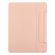 For iPad Pro 13 2024 Double-sided Clip Fixed Buckle Magnetic PU Leather Smart Tablet Case(Gold)