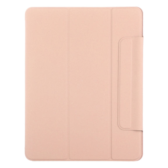 For iPad Pro 13 2024 Double-sided Clip Fixed Buckle Magnetic PU Leather Smart Tablet Case(Gold)