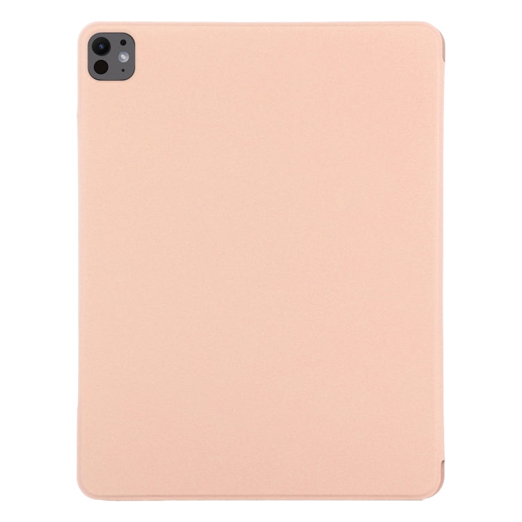 For iPad Pro 13 2024 Double-sided Clip Fixed Buckle Magnetic PU Leather Smart Tablet Case(Gold)