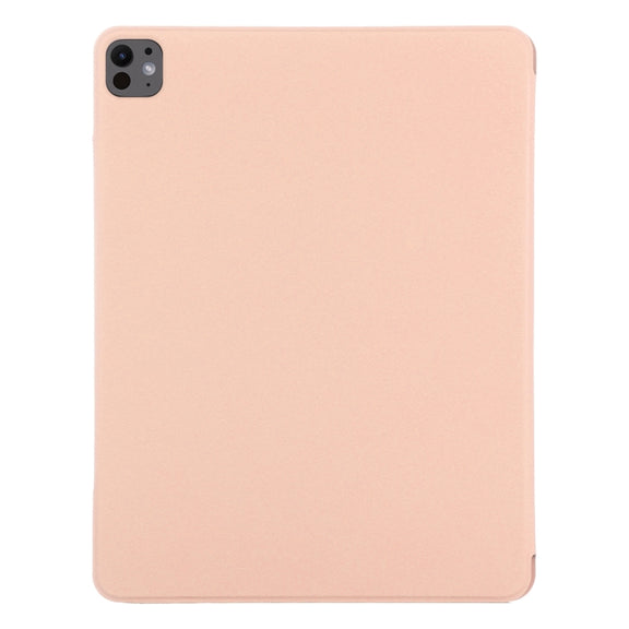 For iPad Pro 13 2024 Double-sided Clip Fixed Buckle Magnetic PU Leather Smart Tablet Case(Gold)