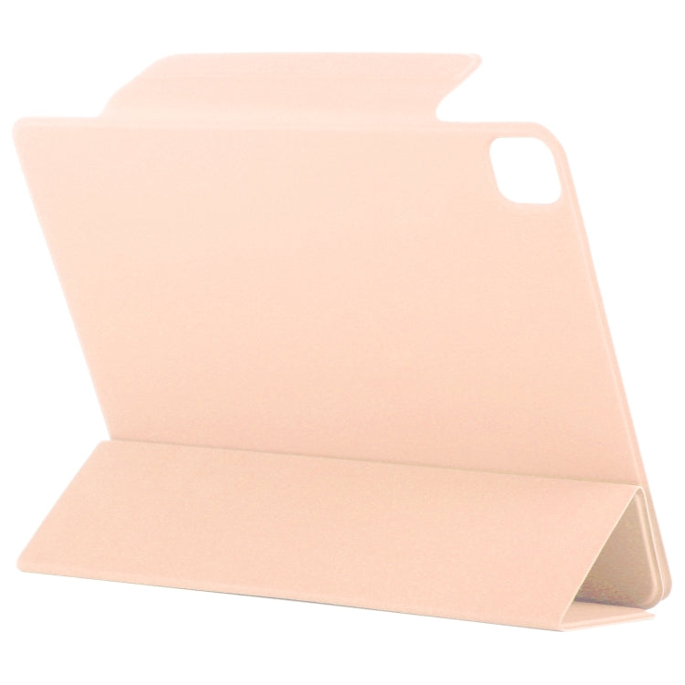 For iPad Pro 13 2024 Double-sided Clip Fixed Buckle Magnetic PU Leather Smart Tablet Case(Gold)