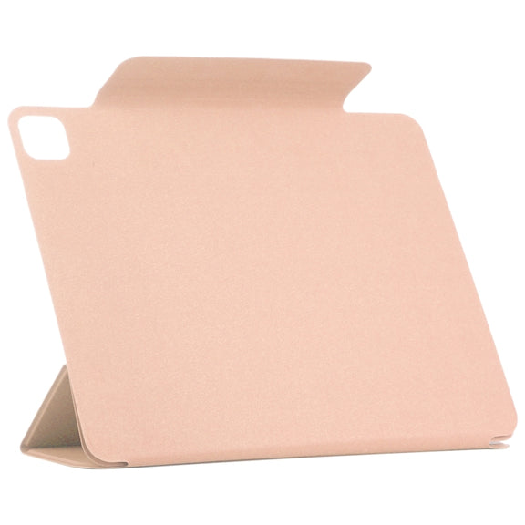 For iPad Pro 13 2024 Double-sided Clip Fixed Buckle Magnetic PU Leather Smart Tablet Case(Gold)