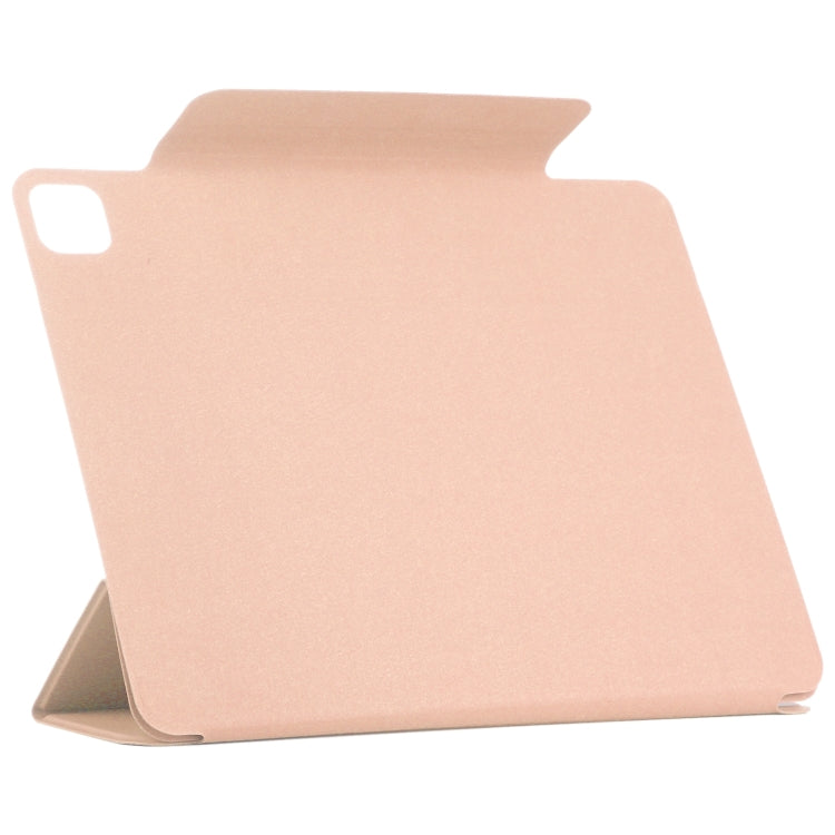 For iPad Pro 13 2024 Double-sided Clip Fixed Buckle Magnetic PU Leather Smart Tablet Case(Gold)