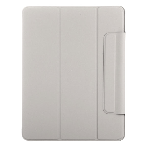 For iPad Pro 13 2024 Double-sided Clip Fixed Buckle Magnetic PU Leather Smart Tablet Case(Grey)