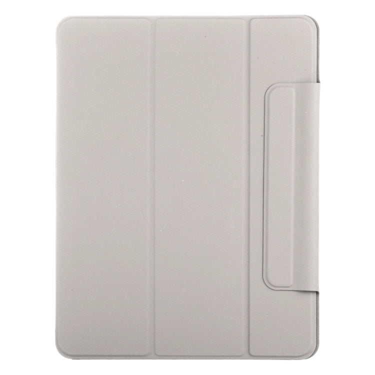 For iPad Pro 13 2024 Double-sided Clip Fixed Buckle Magnetic PU Leather Smart Tablet Case(Grey)