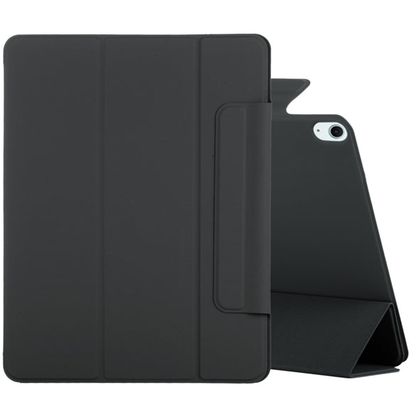 For iPad Air 11 2025 / 2024 Double-sided Clip Fixed Buckle Magnetic PU Leather Smart Tablet Case(Black)