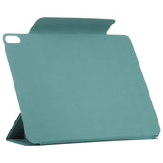 For iPad Air 11 2024 Double-sided Clip Fixed Buckle Magnetic PU Leather Smart Tablet Case(Green)