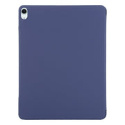 For iPad Air 11 2024 Double-sided Clip Fixed Buckle Magnetic PU Leather Smart Tablet Case(Dark Blue)