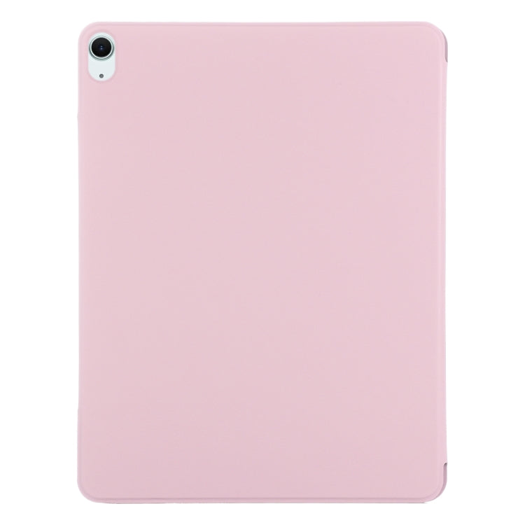 For iPad Air 11 2025 / 2024 Double-sided Clip Fixed Buckle Magnetic PU Leather Smart Tablet Case(Rose Gold)