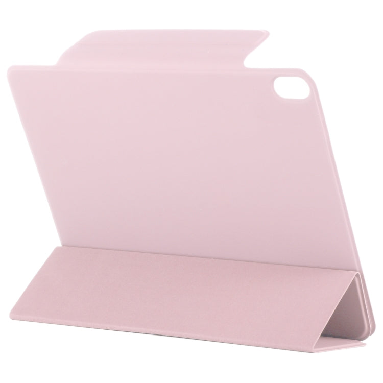 For iPad Air 11 2025 / 2024 Double-sided Clip Fixed Buckle Magnetic PU Leather Smart Tablet Case(Rose Gold)