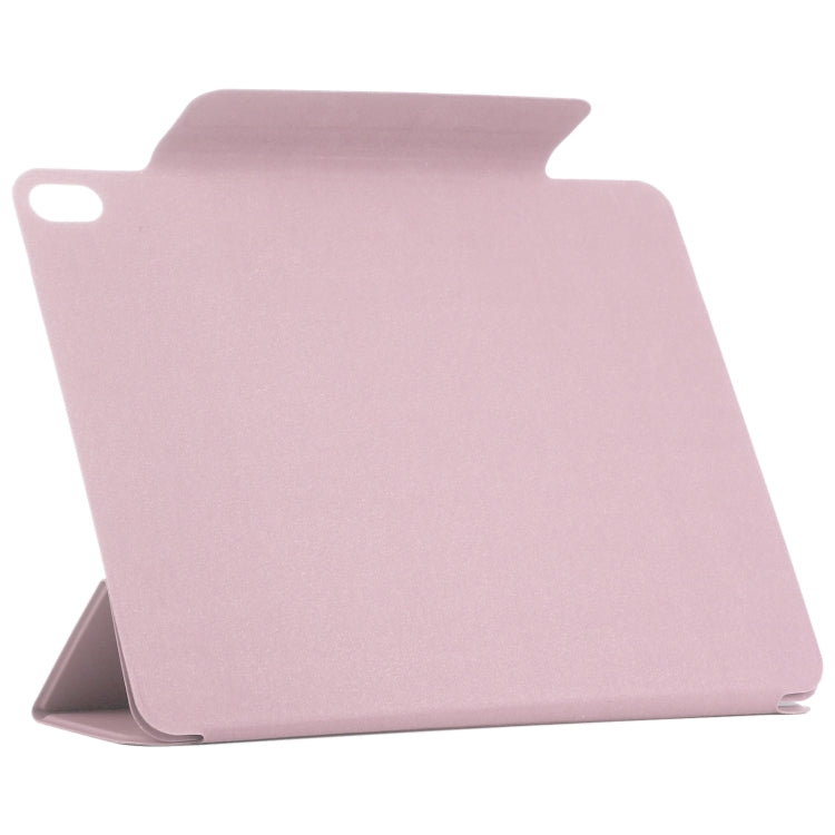 For iPad Air 11 2025 / 2024 Double-sided Clip Fixed Buckle Magnetic PU Leather Smart Tablet Case(Rose Gold)
