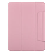 For iPad Air 11 2024 Double-sided Clip Fixed Buckle Magnetic PU Leather Smart Tablet Case(Light Pink)