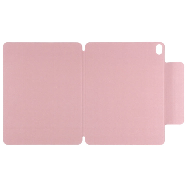 For iPad Air 11 2024 Double-sided Clip Fixed Buckle Magnetic PU Leather Smart Tablet Case(Light Pink)