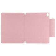 For iPad Air 11 2024 Double-sided Clip Fixed Buckle Magnetic PU Leather Smart Tablet Case(Light Pink)