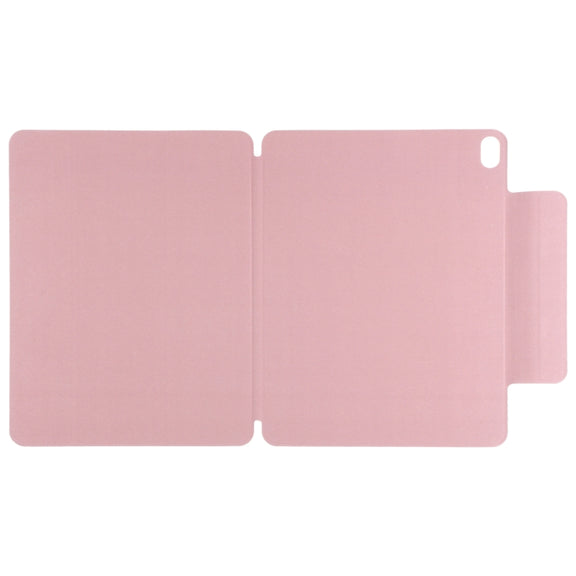 For iPad Air 11 2024 Double-sided Clip Fixed Buckle Magnetic PU Leather Smart Tablet Case(Light Pink)