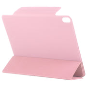 For iPad Air 11 2024 Double-sided Clip Fixed Buckle Magnetic PU Leather Smart Tablet Case(Light Pink)