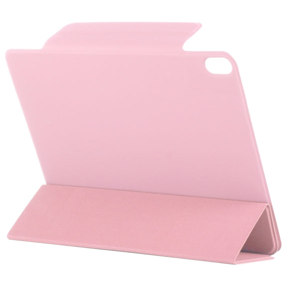 For iPad Air 11 2024 Double-sided Clip Fixed Buckle Magnetic PU Leather Smart Tablet Case(Light Pink)