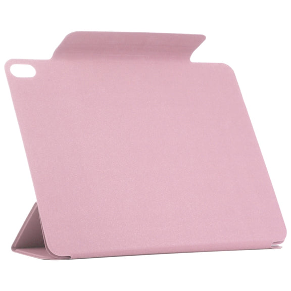 For iPad Air 11 2024 Double-sided Clip Fixed Buckle Magnetic PU Leather Smart Tablet Case(Light Pink)