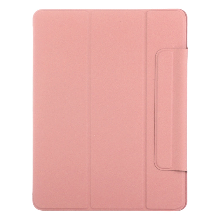 For iPad Air 11 2024 Double-sided Clip Fixed Buckle Magnetic PU Leather Smart Tablet Case(Pink)