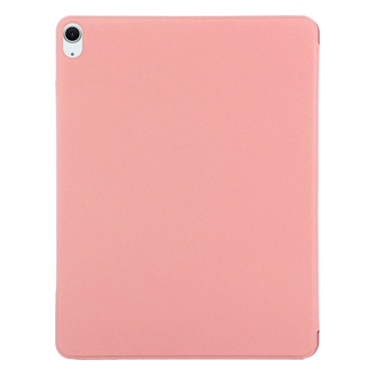For iPad Air 11 2024 Double-sided Clip Fixed Buckle Magnetic PU Leather Smart Tablet Case(Pink)