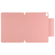 For iPad Air 11 2024 Double-sided Clip Fixed Buckle Magnetic PU Leather Smart Tablet Case(Pink)