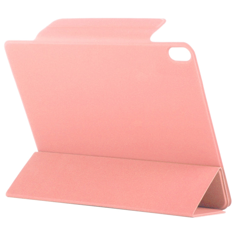 For iPad Air 11 2024 Double-sided Clip Fixed Buckle Magnetic PU Leather Smart Tablet Case(Pink)