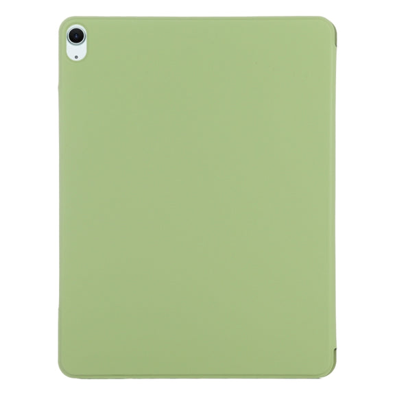 For iPad Air 11 2025 / 2024 Double-sided Clip Fixed Buckle Magnetic PU Leather Smart Tablet Case(Grass Green)