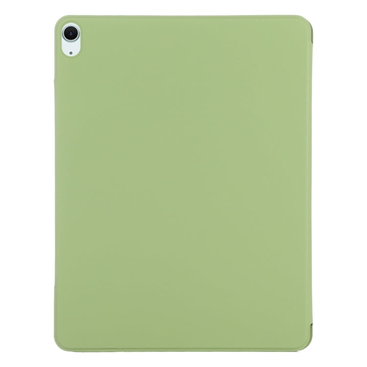 For iPad Air 11 2025 / 2024 Double-sided Clip Fixed Buckle Magnetic PU Leather Smart Tablet Case(Grass Green)