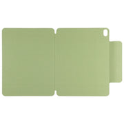 For iPad Air 11 2025 / 2024 Double-sided Clip Fixed Buckle Magnetic PU Leather Smart Tablet Case(Grass Green)