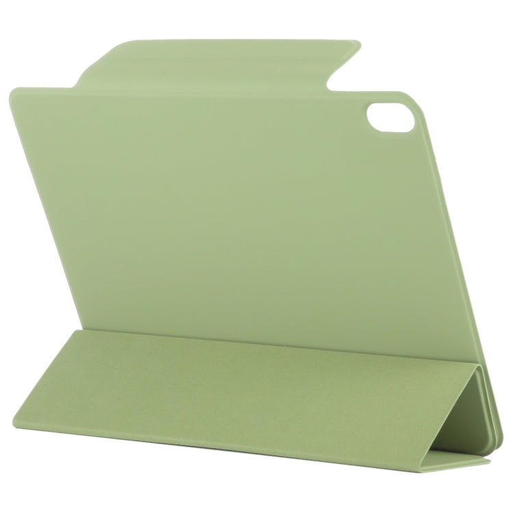 For iPad Air 11 2025 / 2024 Double-sided Clip Fixed Buckle Magnetic PU Leather Smart Tablet Case(Grass Green)