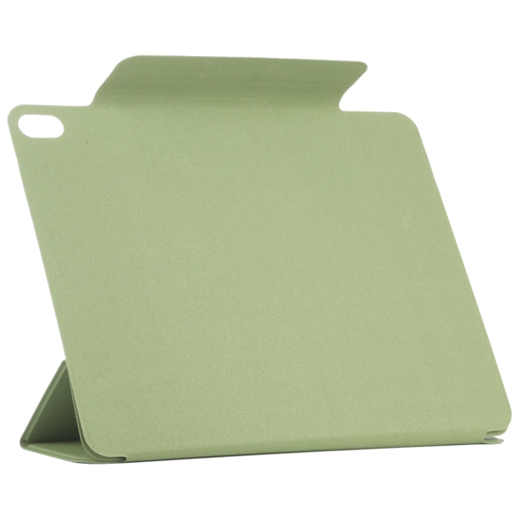 For iPad Air 11 2025 / 2024 Double-sided Clip Fixed Buckle Magnetic PU Leather Smart Tablet Case(Grass Green)