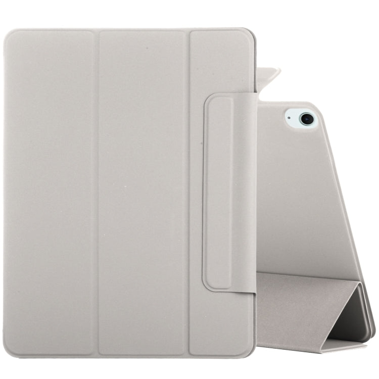 For iPad Air 11 2025 / 2024 Double-sided Clip Fixed Buckle Magnetic PU Leather Smart Tablet Case(Grey)