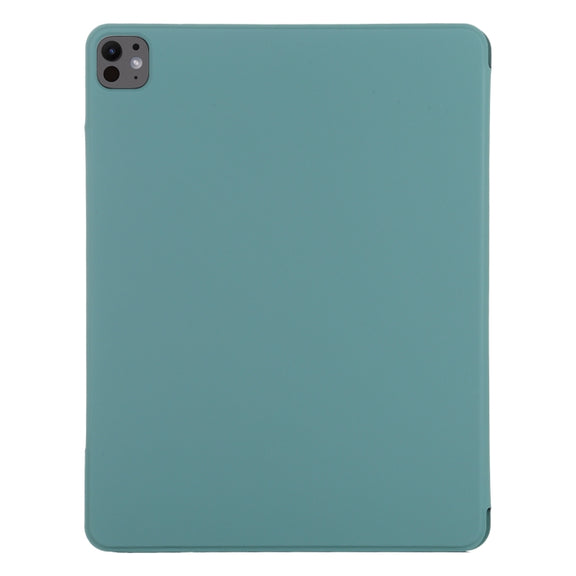 For iPad Pro 11 2024 Double-sided Clip Fixed Buckle Magnetic PU Leather Smart Tablet Case(Green)