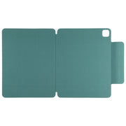 For iPad Pro 11 2024 Double-sided Clip Fixed Buckle Magnetic PU Leather Smart Tablet Case(Green)