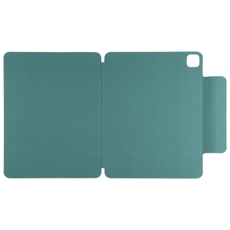For iPad Pro 11 2024 Double-sided Clip Fixed Buckle Magnetic PU Leather Smart Tablet Case(Green)