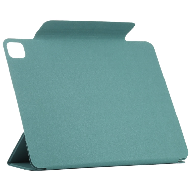 For iPad Pro 11 2024 Double-sided Clip Fixed Buckle Magnetic PU Leather Smart Tablet Case(Green)
