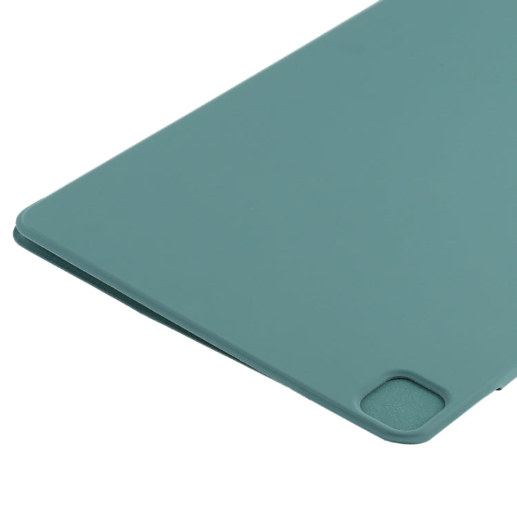 For iPad Pro 11 2024 Double-sided Clip Fixed Buckle Magnetic PU Leather Smart Tablet Case(Green)