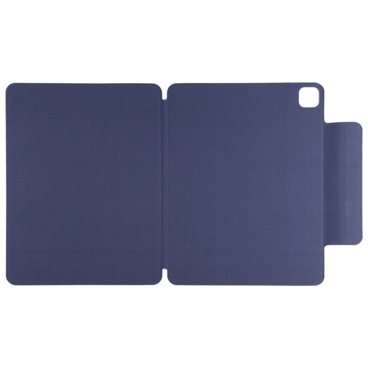 For iPad Pro 11 2024 Double-sided Clip Fixed Buckle Magnetic PU Leather Smart Tablet Case(Dark Blue)