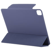 For iPad Pro 11 2024 Double-sided Clip Fixed Buckle Magnetic PU Leather Smart Tablet Case(Dark Blue)