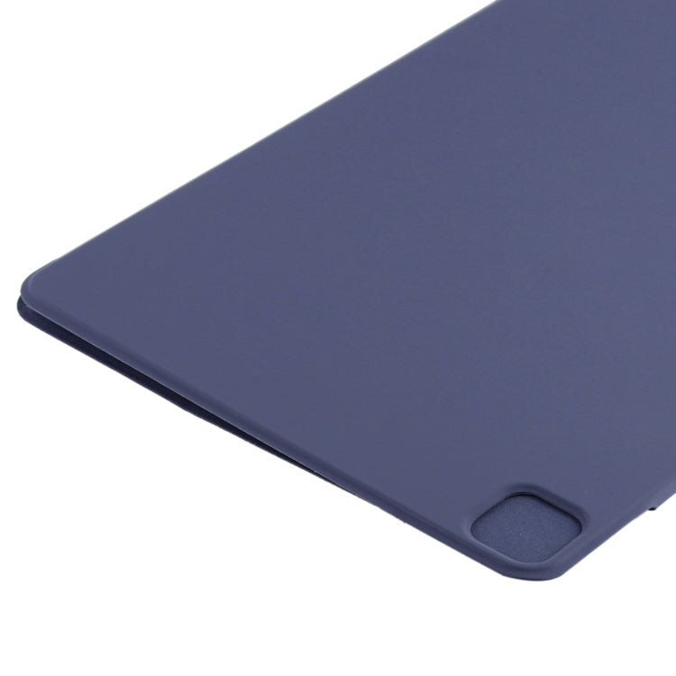For iPad Pro 11 2024 Double-sided Clip Fixed Buckle Magnetic PU Leather Smart Tablet Case(Dark Blue)