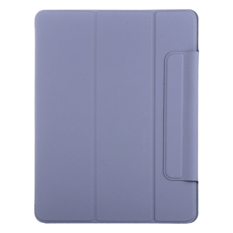 For iPad Pro 11 2024 Double-sided Clip Fixed Buckle Magnetic PU Leather Smart Tablet Case(Purple)
