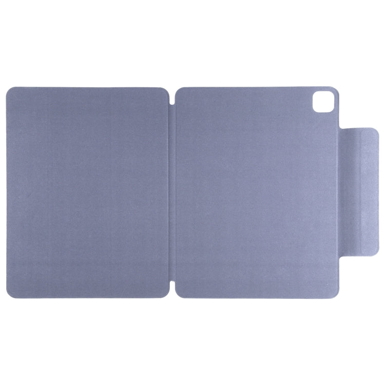 For iPad Pro 11 2024 Double-sided Clip Fixed Buckle Magnetic PU Leather Smart Tablet Case(Purple)